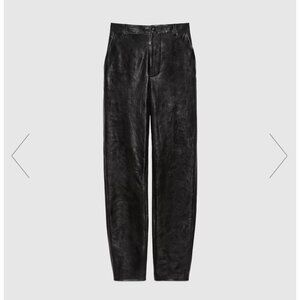 NWT Gucci Black Leather Shiny Trousers Pants Size 48 Unisex $3000